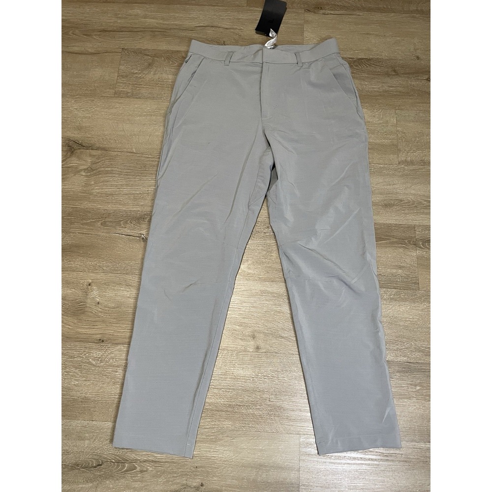 Fabletics Men's Sz S The Only Pants Gray Fit Flat Front Tapered Stretch Pockets